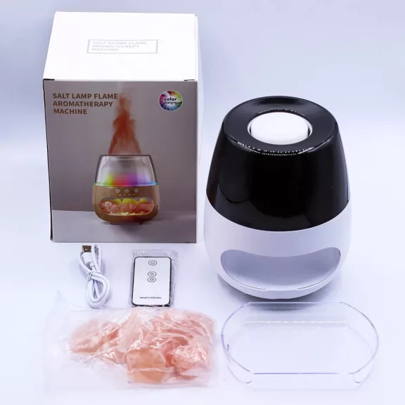 Farbwechselnder USB-Aromadiffusor – Himalaya-Salz und Flammeneffekt Farbwechselnder USB-Aromadiffusor – Himalaya-Salz und Flammeneffekt
