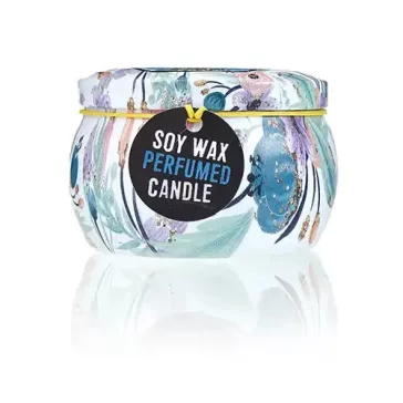   Dekorative Sojakerze in Metallhalter – Matroschka-Puppe – Dolly Blue