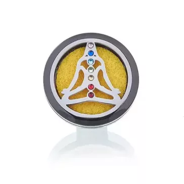 Auto Aroma Diffusor - Pewter Yoga Chakra - 30mm