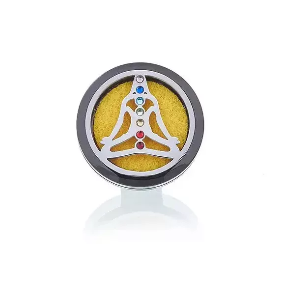 Auto Aroma Diffusor - Pewter Yoga Chakra - 30mm Auto Aroma Diffusor - Pewter Yoga Chakra - 30mm