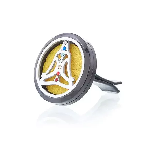 Auto Aroma Diffusor - Pewter Yoga Chakra - 30mm Auto Aroma Diffusor - Pewter Yoga Chakra - 30mm