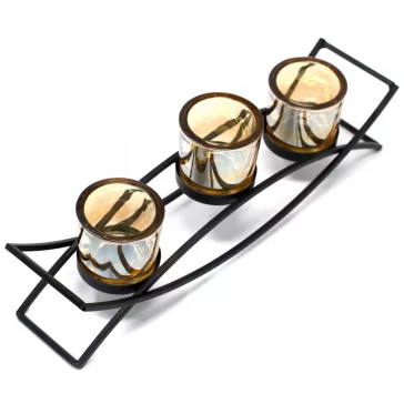 Votivkerzenhalter aus Eisen – Dreifaches Silhouette  