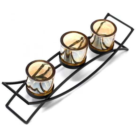 Votivkerzenhalter aus Eisen – Dreifaches Silhouette Votivkerzenhalter aus Eisen – Dreifaches Silhouette