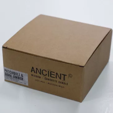 Große Beton-Sojakerze - Patchouli und Jantar