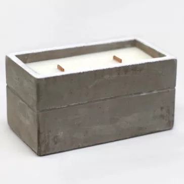 Große Beton-Sojakerze - Nelke und dunkles Sandelholz
