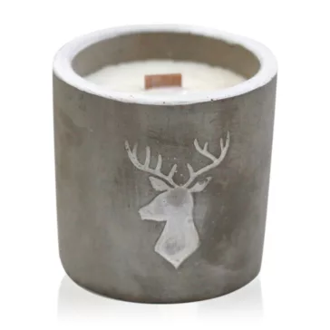 Mittlere Beton-Sojakerze - Hirsch - Whiskey und Rauch