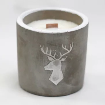 Mittlere Beton-Sojakerze - Hirsch - Whiskey und Rauch