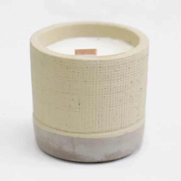 Sojakerzen aus Beton - Beige - Kaffee
