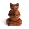 Geschnitzter Holz-Räucherhalter – Mittelgroße Yoga-Katze  
