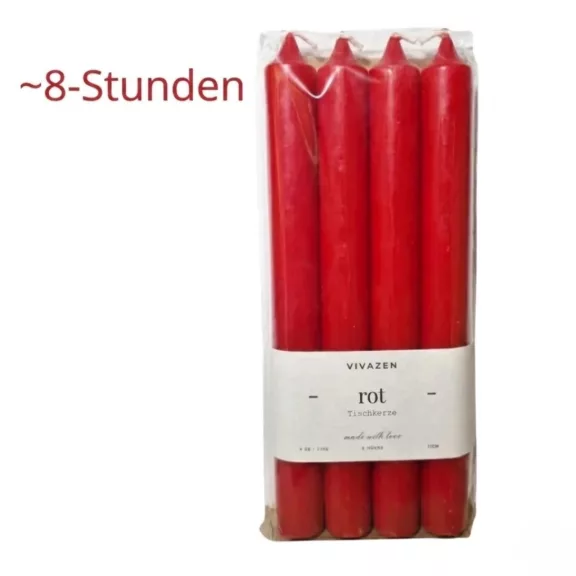 Rote Tischkerzen, 4 Stück Rote Tischkerzen, 4 Stück