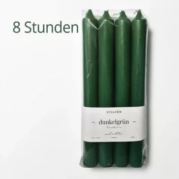 Dunkelgrüne Tischkerzen, 4 Stück