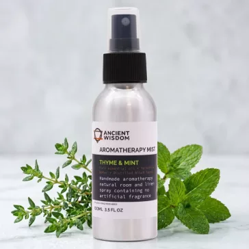   Raumduft mit ätherischen Ölen aus Thymian und Minze im Sprühflakon – 100 ml