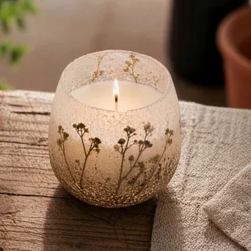   Wildblumen-Feld-Glaskerze – Duft „Brezza Marina“ (mittel, 280 g)