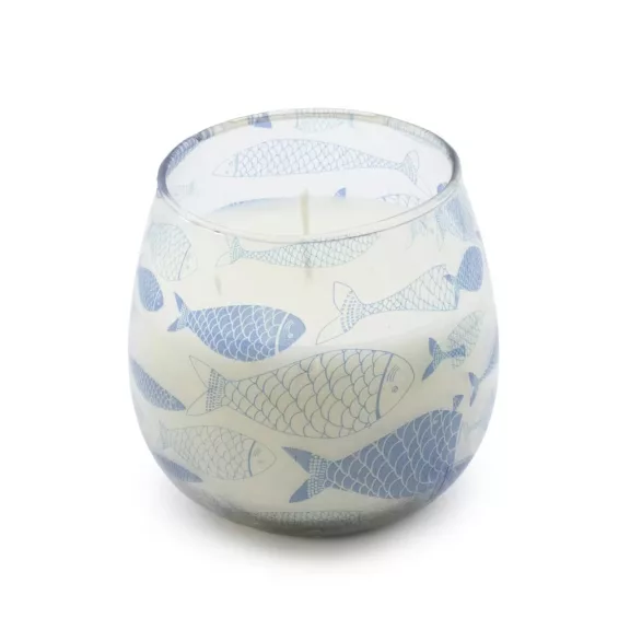 Glaskerze „Strandatmosphäre“ – Blue Fish, Duft „Brezza Marina“ (klein, 200 g) Glaskerze „Strandatmosphäre“ – Blue Fish, Duft „Brezza Marina“ (klein, 200 g)