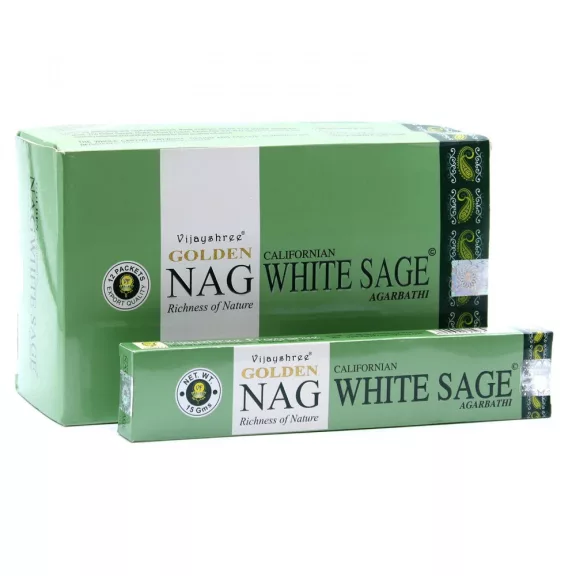 15g Golden Nag Räucherstäbchen - Weißer Salbei 15g Golden Nag Räucherstäbchen - Weißer Salbei