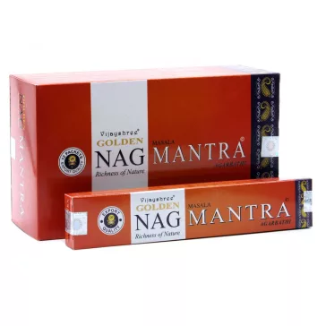 15g Golden Nag Räucherstäbchen - Mantra