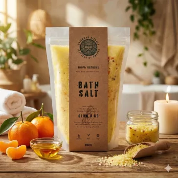   Greenman Vitamin C und Mandarine Epsom Badesalz – Strahlkraft (800 g)