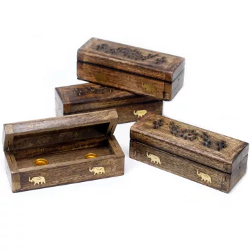Räucherbox für Räucherkegel - Mangoholz