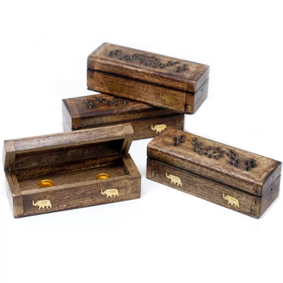 Räucherbox für Räucherkegel - Mangoholz