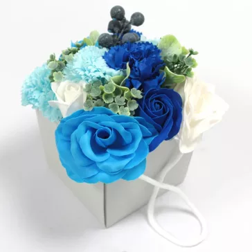 Seifenblumenstrauß - Hochzeit Blau