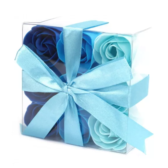 9 Stück Seifenblumen-Set - Blaue Hochzeitsrosen 9 Stück Seifenblumen-Set - Blaue Hochzeitsrosen