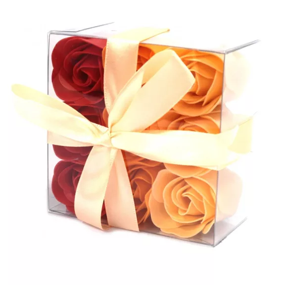 9 Stück Seifenblume Set - Pfirsichfarbene Rosen 9 Stück Seifenblume Set - Pfirsichfarbene Rosen