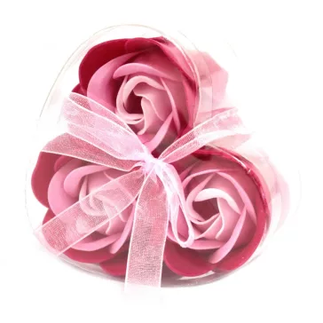 3 Stücke Seifenblumen-Set - Rosa Rosen