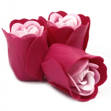 3 Stücke Seifenblumen-Set - Rosa Rosen