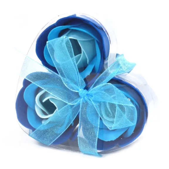 3 Stück Seifenblumenarrangement - Blaue Hochzeitsrosen 3 Stück Seifenblumenarrangement - Blaue Hochzeitsrosen