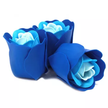3 Stück Seifenblumenarrangement - Blaue Hochzeitsrosen