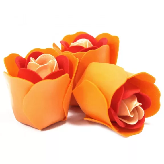 3 Stück Seifenblumen-Set - Pfirsichfarbene Rosen 3 Stück Seifenblumen-Set - Pfirsichfarbene Rosen
