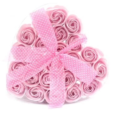 24 Stück Seifenblume Set - Rosa Rosen