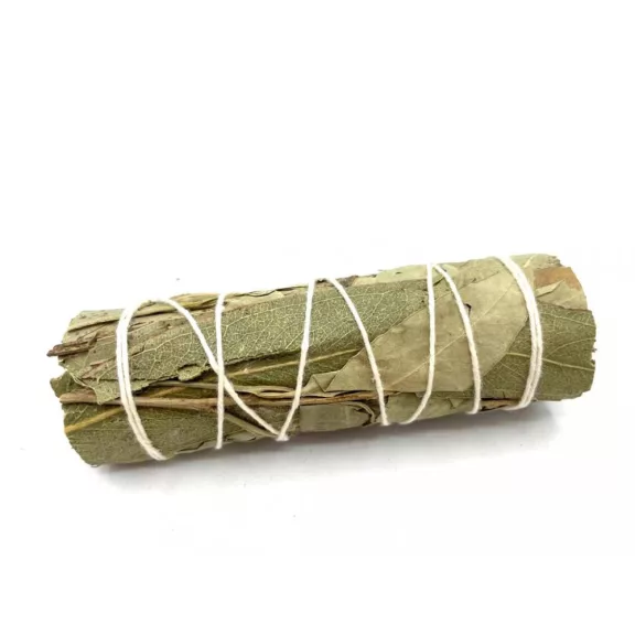 Verpacktes Räucherbündel – Weißer Salbei und Eukalyptus, 10 cm Verpacktes Räucherbündel – Weißer Salbei und Eukalyptus, 10 cm