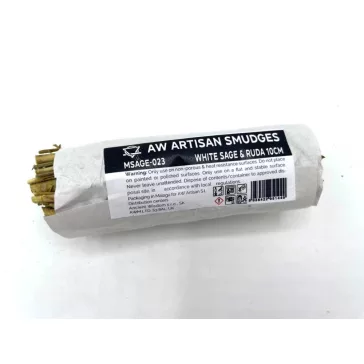 Verpacktes Räucherbündel – Weißer Salbei und Ruda 10 cm