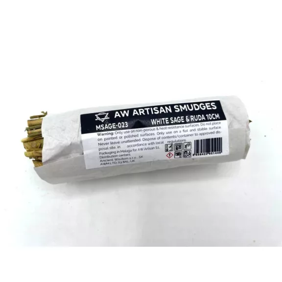 Verpacktes Räucherbündel – Weißer Salbei und Ruda 10 cm Verpacktes Räucherbündel – Weißer Salbei und Ruda 10 cm