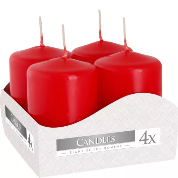 4er-Set Zylinderkerzen 40 x 60 mm – rot 4er-Set Zylinderkerzen 40 x 60 mm – rot
