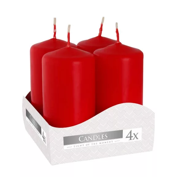 4er-Set Zylinderkerzen 40 x 80 mm – rot 4er-Set Zylinderkerzen 40 x 80 mm – rot