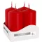 4er-Set Zylinderkerzen 40 x 80 mm – rot