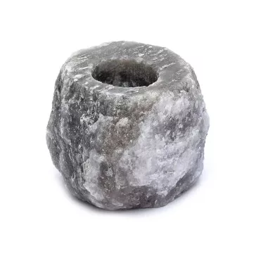 Kerzenhalter aus grauem Himalaya-Salz, 600–800 g