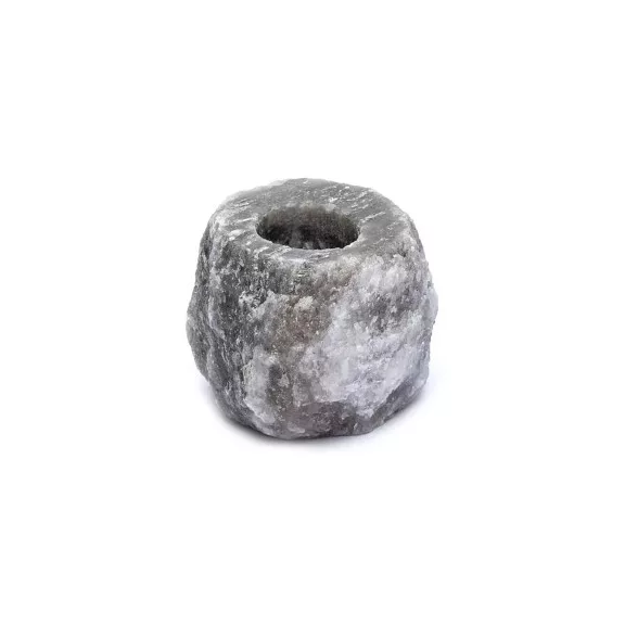 Kerzenhalter aus grauem Himalaya-Salz, 600–800 g Kerzenhalter aus grauem Himalaya-Salz, 600–800 g