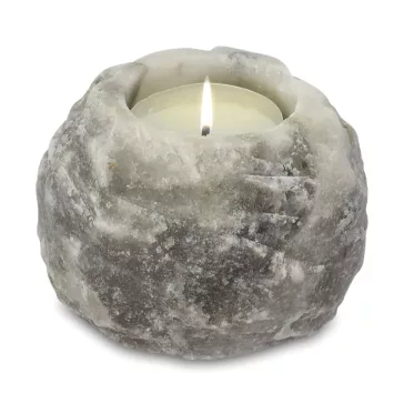 Kerzenhalter aus grauem Himalaya-Salz, 600–800 g