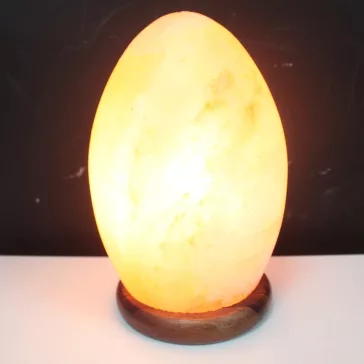 Große eiförmige Salzlampe – Holzständer 