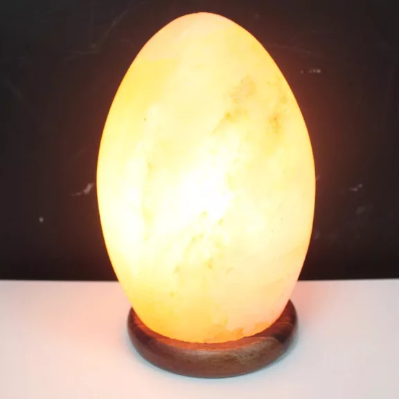 Große eiförmige Salzlampe – Holzständer 