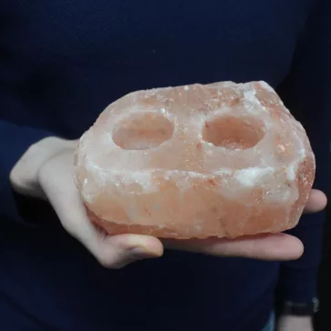 Natur-Salz-Kerzenhalter – doppelt 