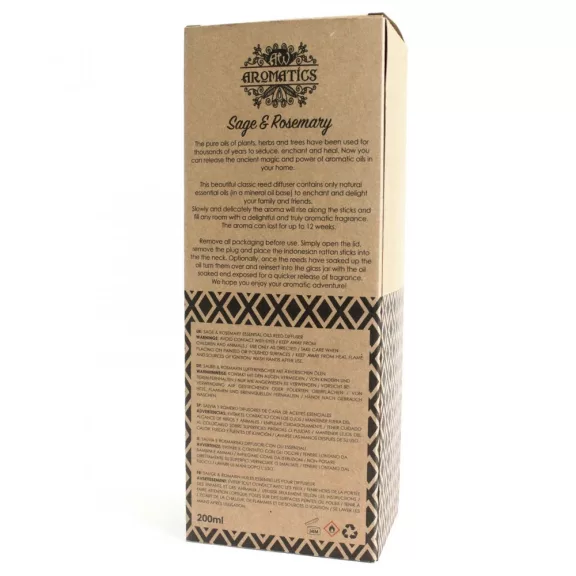Salbei & Rosmarin Raumduft mit Bambusstäbchen 200ml Salbei & Rosmarin Raumduft mit Bambusstäbchen 200ml