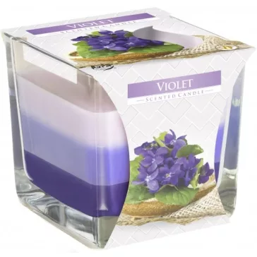 Regenbogen-Duftkerze im Glas - Violett