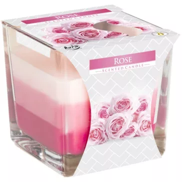 Regenbogen-Duftkerze im Glas-Rose