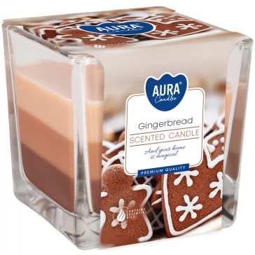 Regenbogen-Duftkerze im Glas - Lebkuchen
