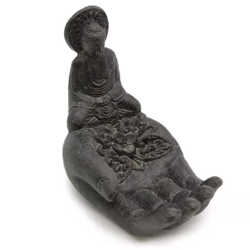 Buddha Räucherstäbchenhalter – Hand (schwarz)