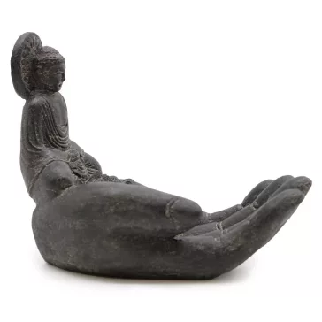 Buddha Räucherstäbchenhalter – Hand (schwarz)